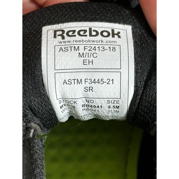 Reebok RB4041 Black Memory Tech Safety Comp steel Toe Lace-Up Shoes Men\'s 9.5 main image 4